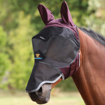 Fly Mask Deluxe with Ears & Nose Bordeaux