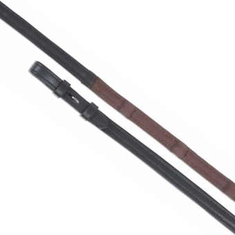 Rubber/Leather Reins Gara Dressage Brown