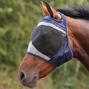 Fly Mask Fine Mesh without Ears Navy Blue