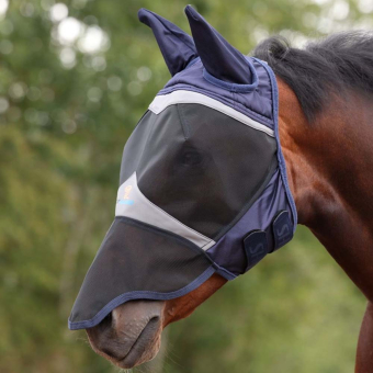 Fly Mask Fine Mesh with Ears & Nose Navy Blue