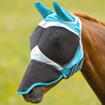 Fly Mask with Ears & Nose Teal/Gray