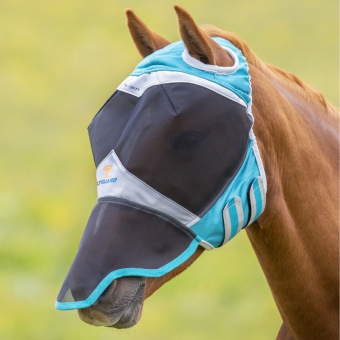 Fly mask without Ears with Nose Fine Mesh Teal