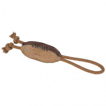 Dog Toy Rope Rugby Ball Natural