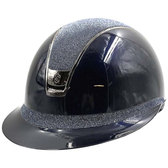 Riding Helmet Miss Shield 2.0 Glossy Crystal Fabric Navy Blue