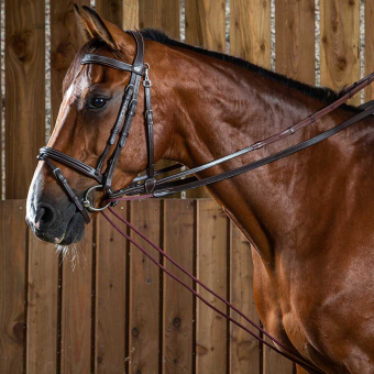 16mm Rope/Leather Draw Reins WC Brown