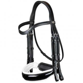 Weymouth Bridle Glossy/White Padded WC Black
