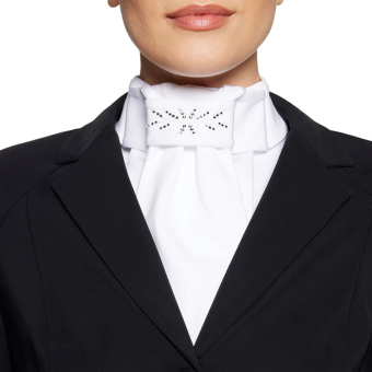 Stock Tie Flower White/Light Chrome