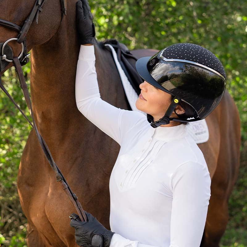 Riding Helmet MIPS Kylo Gloss Crystal Black/Chrome