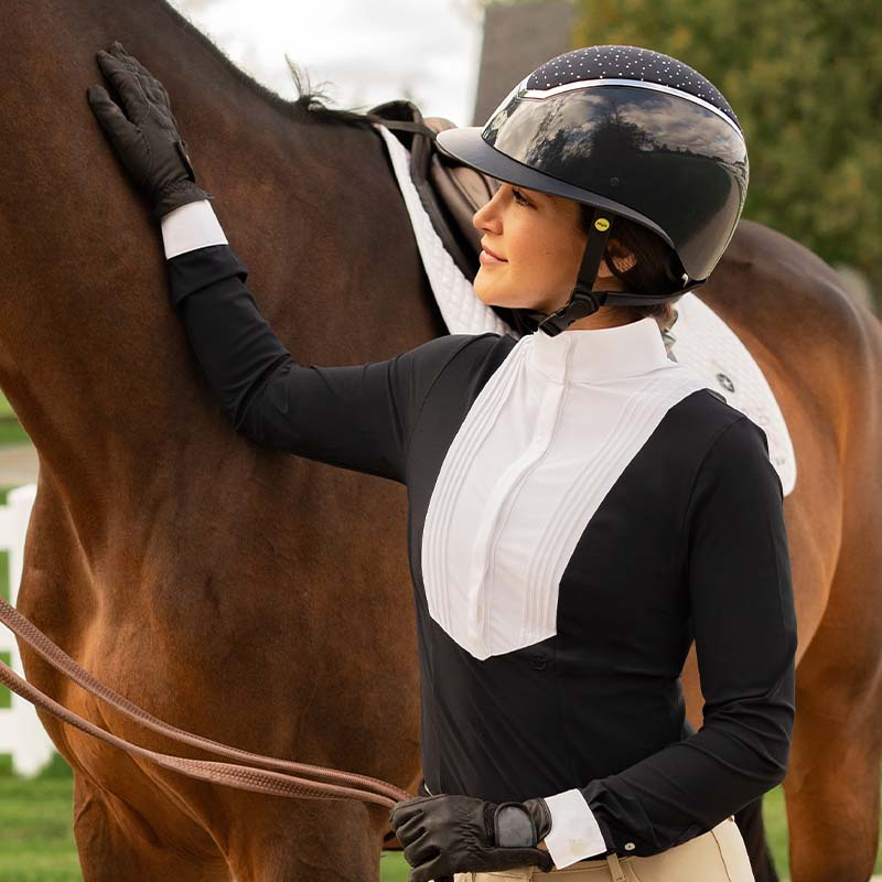 Riding Helmet MIPS Kylo Gloss Wide Peak Crystal Black/Chrome