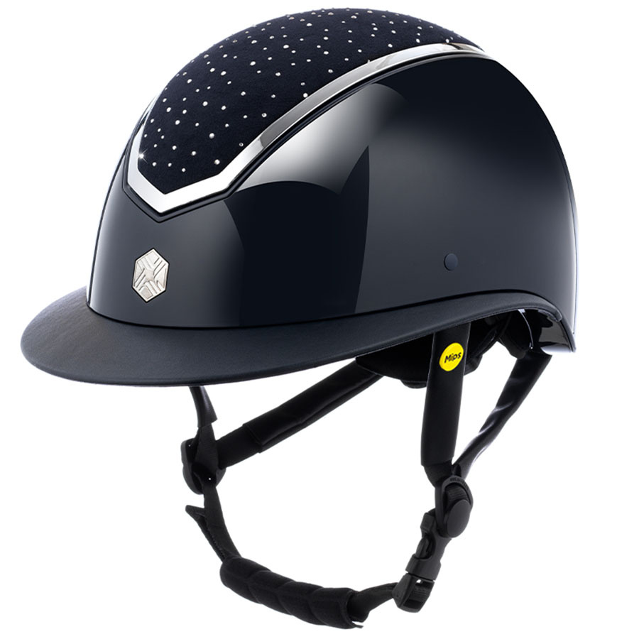 Riding Helmet MIPS Kylo Gloss Wide Peak Crystal Navy/Brown
