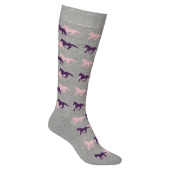Children's Riding Socks Running Horse Light Grey Children's Riding Socks Running Horse Light Grey