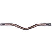 Browband E-Logo & Gold Crystals Black/Silver Browband E-Logo & Gold Crystals Black/Silver