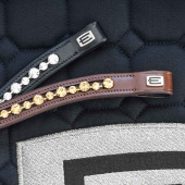 Browband E-Logo & Gold Crystals Black/Silver Browband E-Logo & Gold Crystals Black/Silver