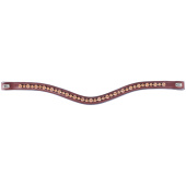 Browband E-Logo & Gold Crystals Brown/Silver Browband E-Logo & Gold Crystals Brown/Silver