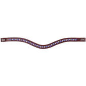 Browband E-Logo & Blue/White Crystals Brown/Silver Browband E-Logo & Blue/White Crystals Brown/Silver