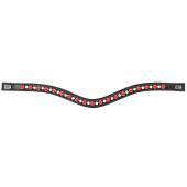 Browband E-Logo & Red/White Crystals Black/Silver Browband E-Logo & Red/White Crystals Black/Silver