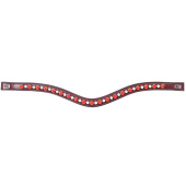 Browband E-Logo & Red/White Crystals Brown/Silver Browband E-Logo & Red/White Crystals Brown/Silver