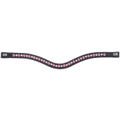 Browband E-Logo & Pink/White Crystals Black/Silver Browband E-Logo & Pink/White Crystals Black/Silver