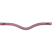 Browband E-Logo & Pink/White Crystals Brown/Silver Browband E-Logo & Pink/White Crystals Brown/Silver