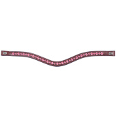 Browband E-Logo & Pink/Pink Crystals Brown/Silver Browband E-Logo & Pink/Pink Crystals Brown/Silver