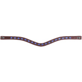 Browband E-Logo & Blue/Black Crystals Brown/Silver Browband E-Logo & Blue/Black Crystals Brown/Silver