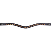 Browband E-Logo & Gold/Black Crystals Black/Silver Browband E-Logo & Gold/Black Crystals Black/Silver