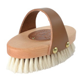 Goat Hair Brush with Leather Strap Brown Goat Hair Brush with Leather Strap Brown