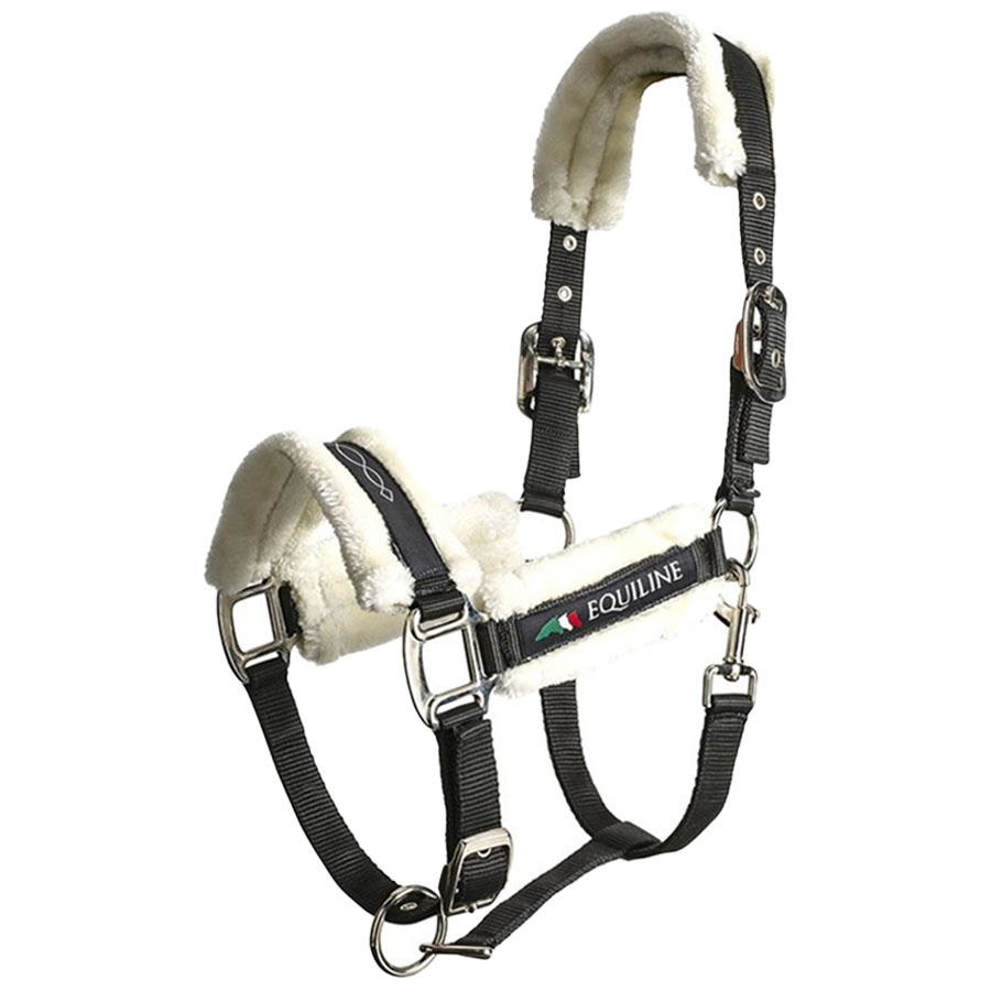 Halter With Sheepskin Tom Black