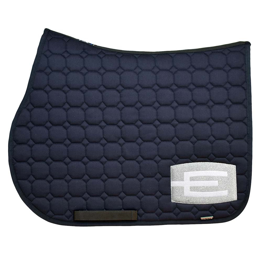 Saddle Pad E-logo Navy Silver/White