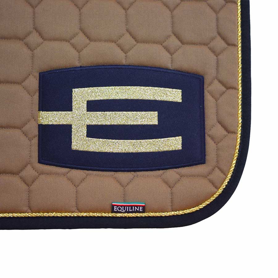 Saddle Pad E-logo Cappuccino Navy/Gold
