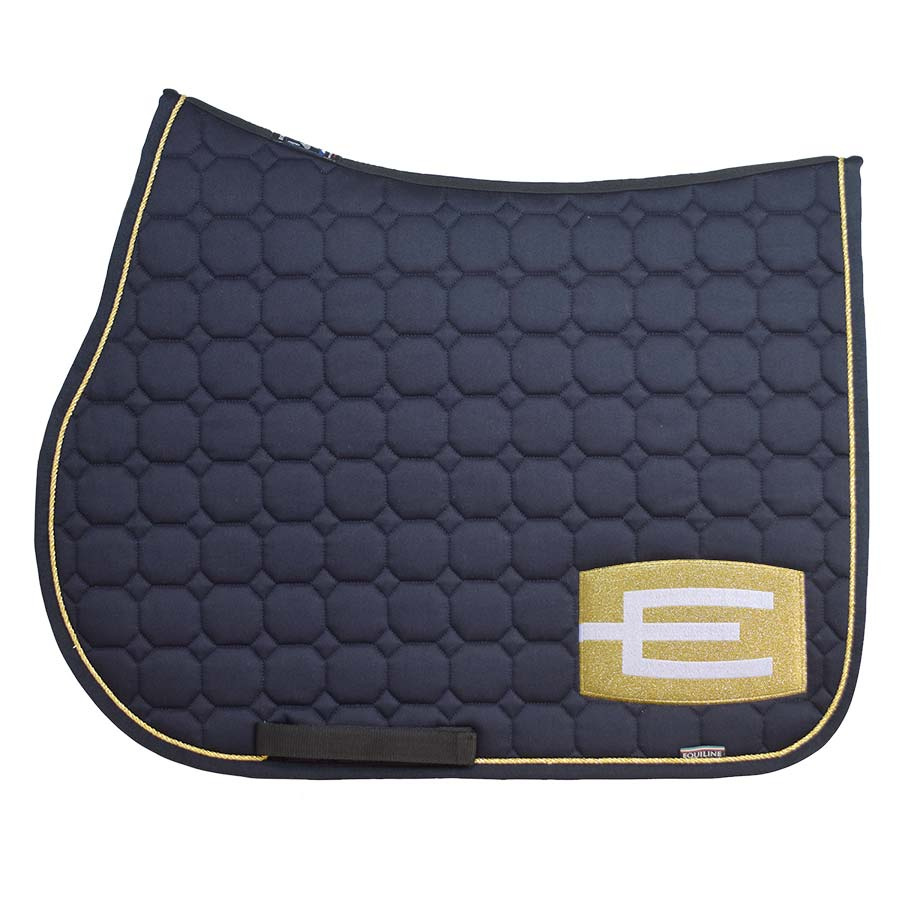 Saddle Pad E-logo Navy Gold/White