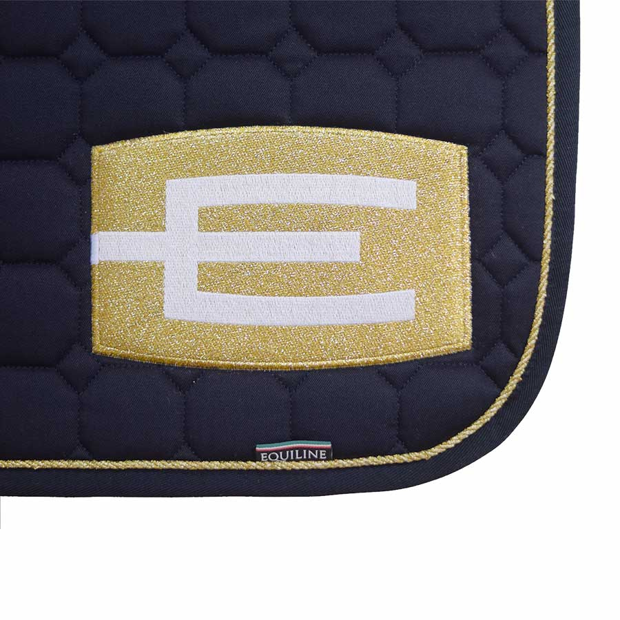 Saddle Pad E-logo Navy Gold/White