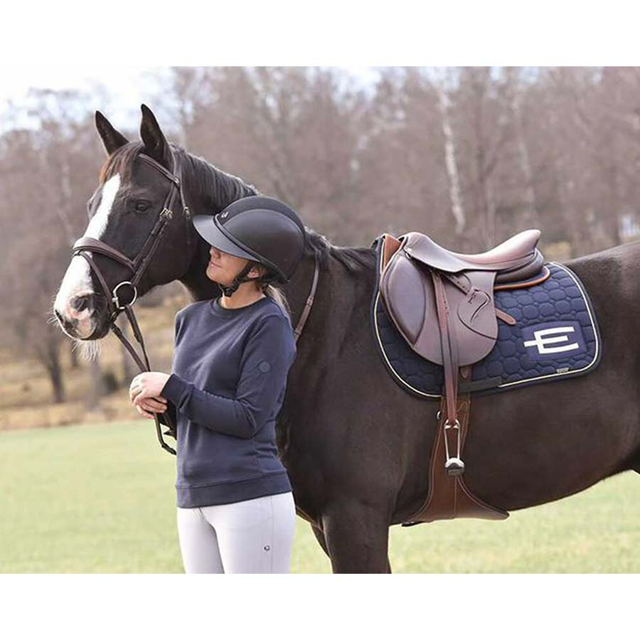 Saddle Pad E-logo Navy Navy/Gold