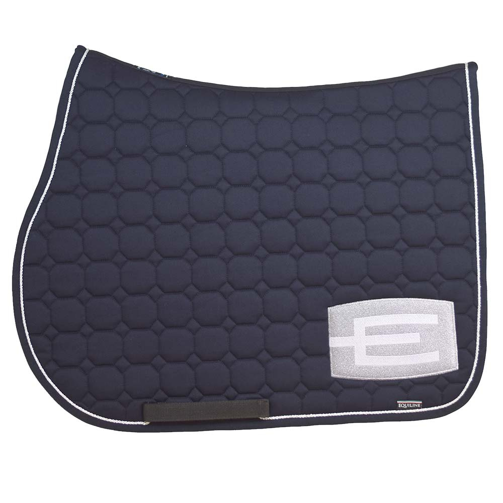 Saddle Pad E-logo Navy Silver/White