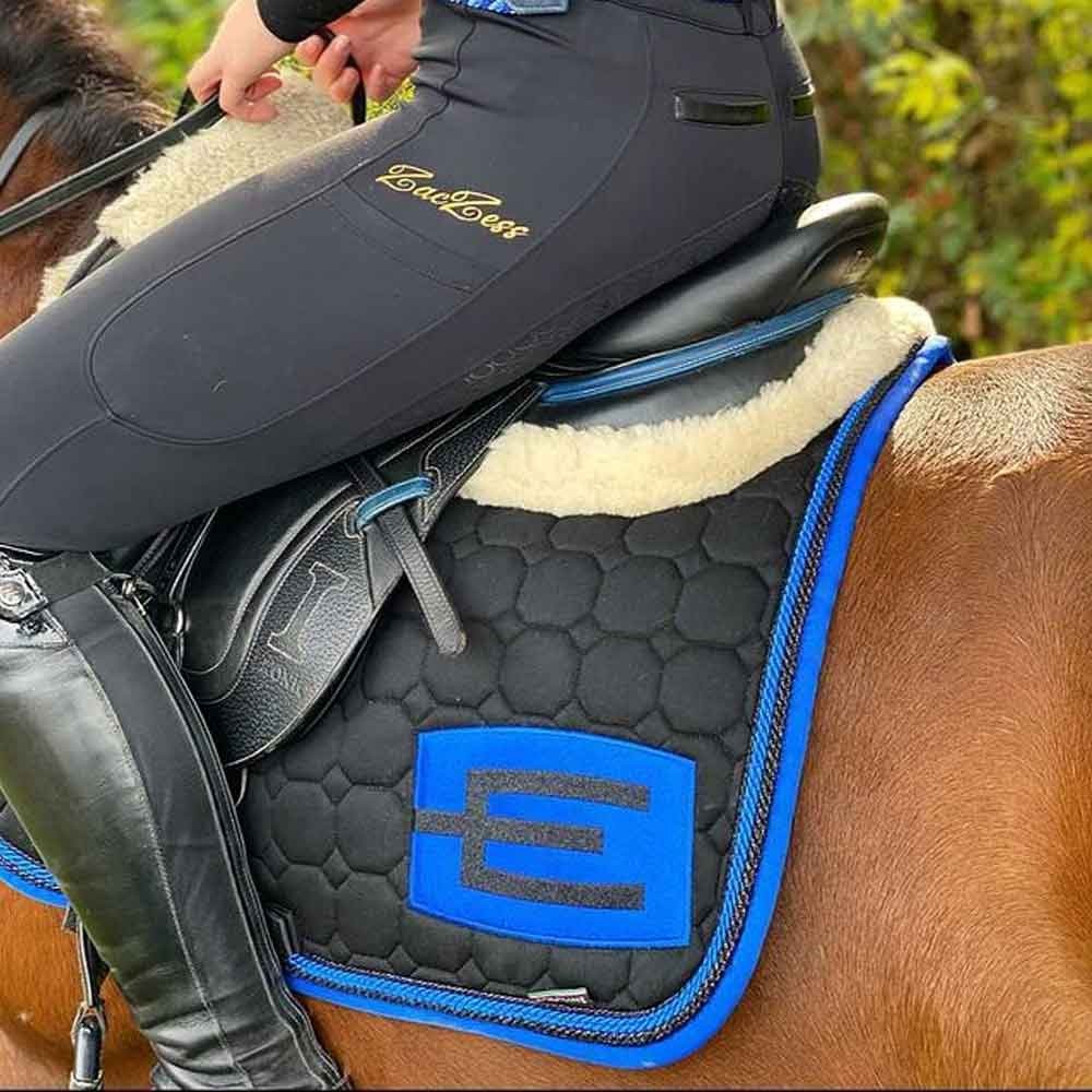 Saddle Pad E-logo Black Blue/Black
