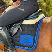 Saddle Pad E-logo Black Blue/Black Full
