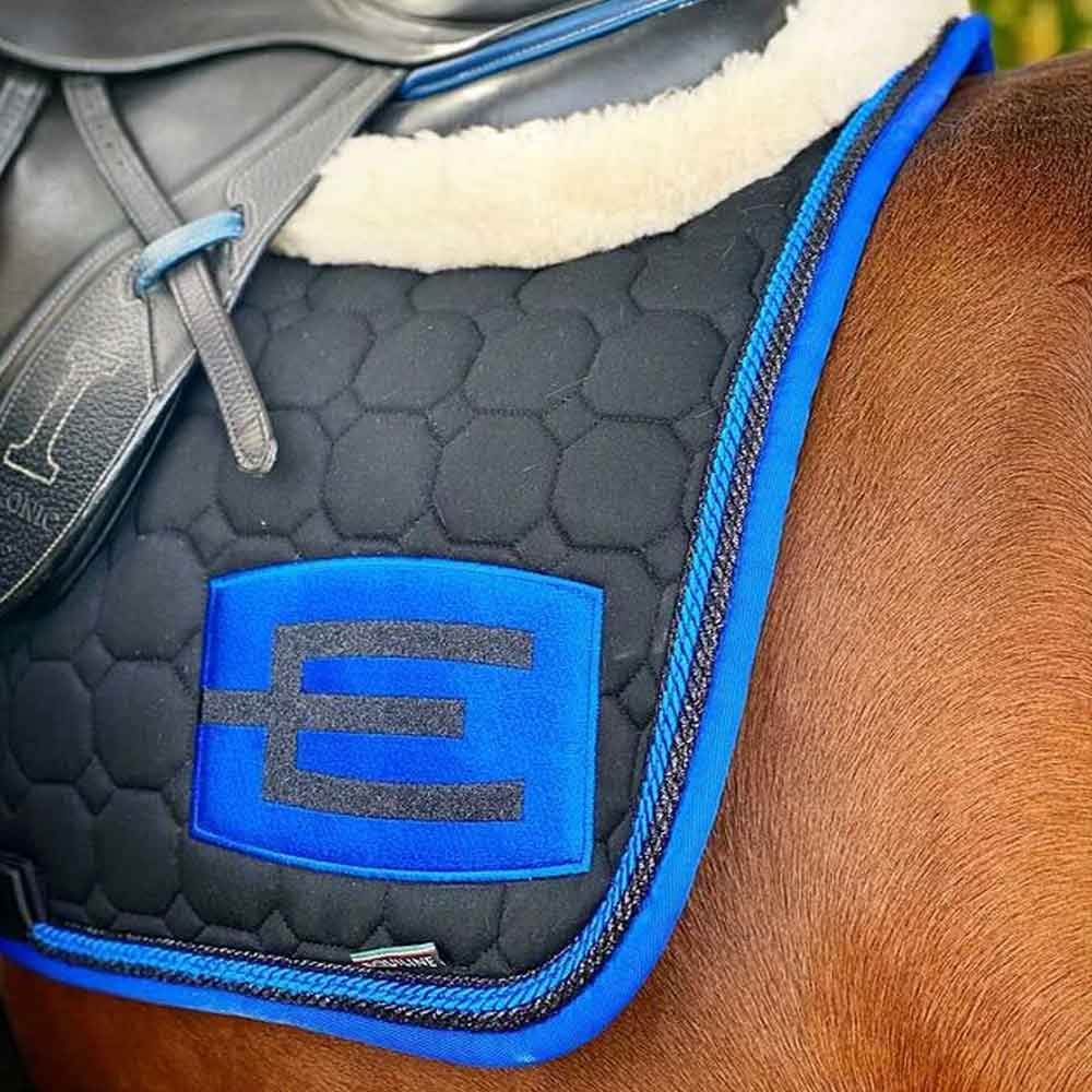 Saddle Pad E-logo Black Blue/Black