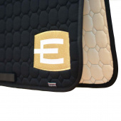 Saddle Pad E-logo Black Gold/White