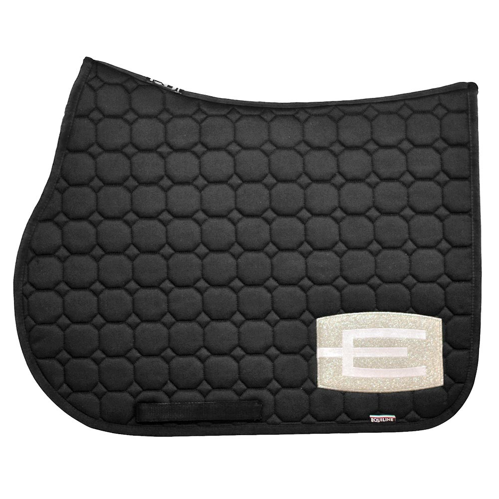 Saddle Pad E-logo Black Silver/White