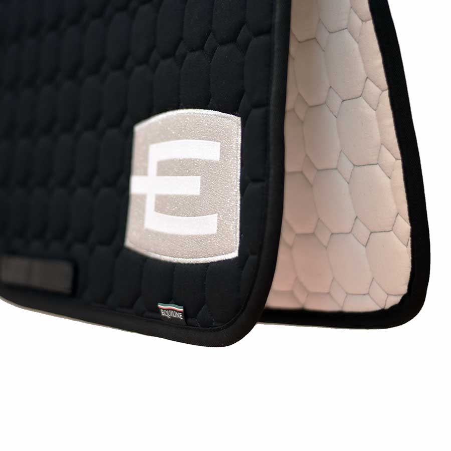 Saddle Pad E-logo Black Silver/White