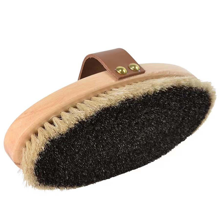 Grooming Brush with Leather Strap Tagel Brown