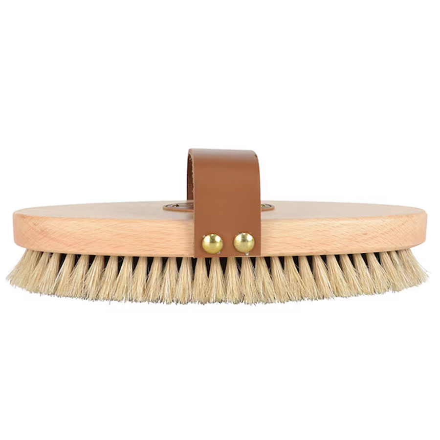 Grooming Brush with Leather Strap Tagel Brown