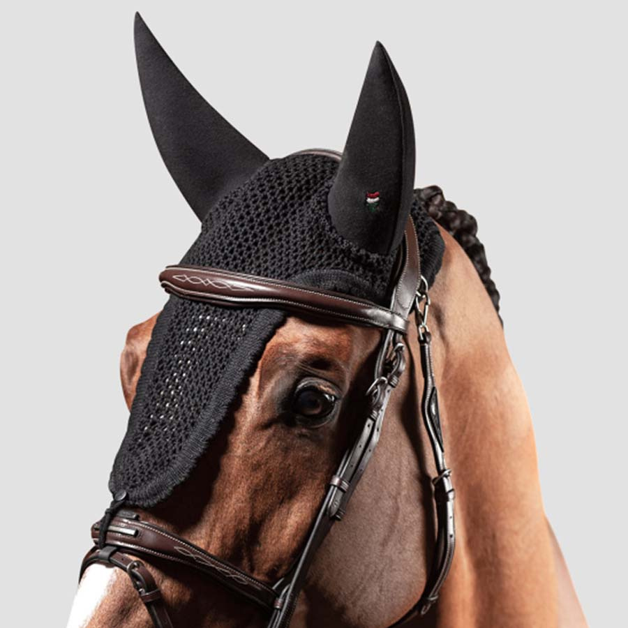 Long Fly Ear Bonnet Loop Black