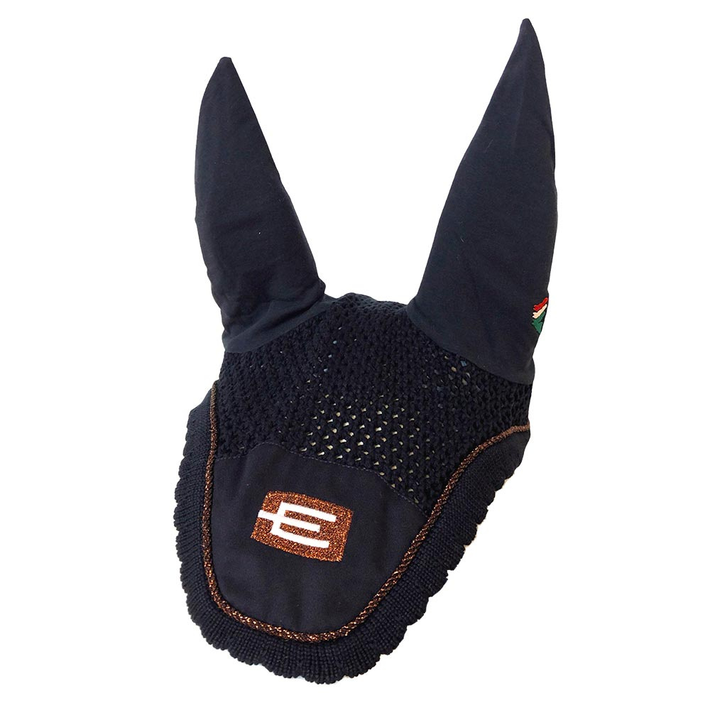 Ear Bonnet E-logo Navy Bronze/White