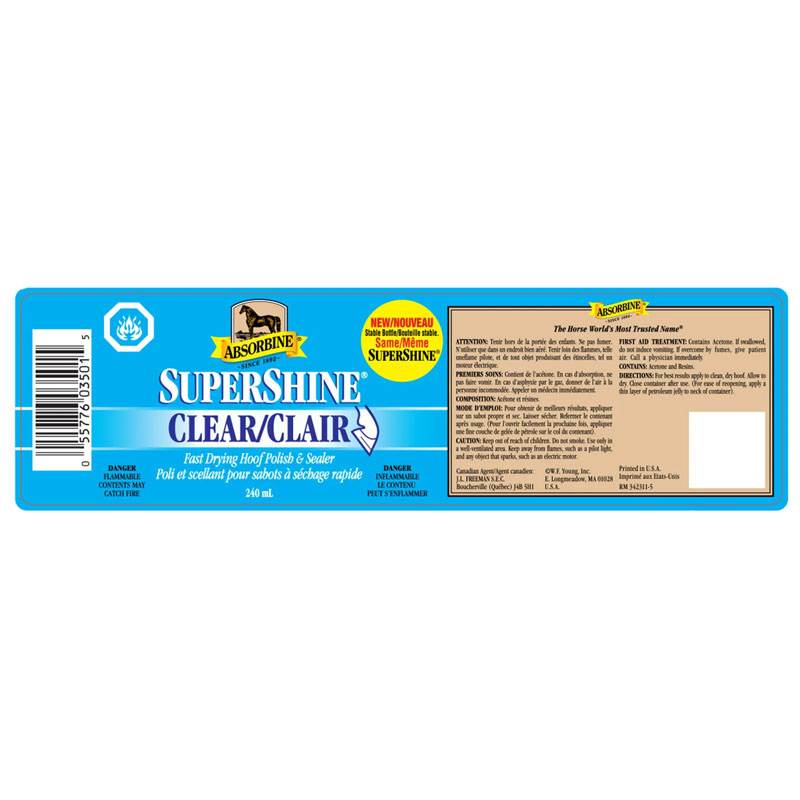 Hoof Polish Supershine 236 ml Clear