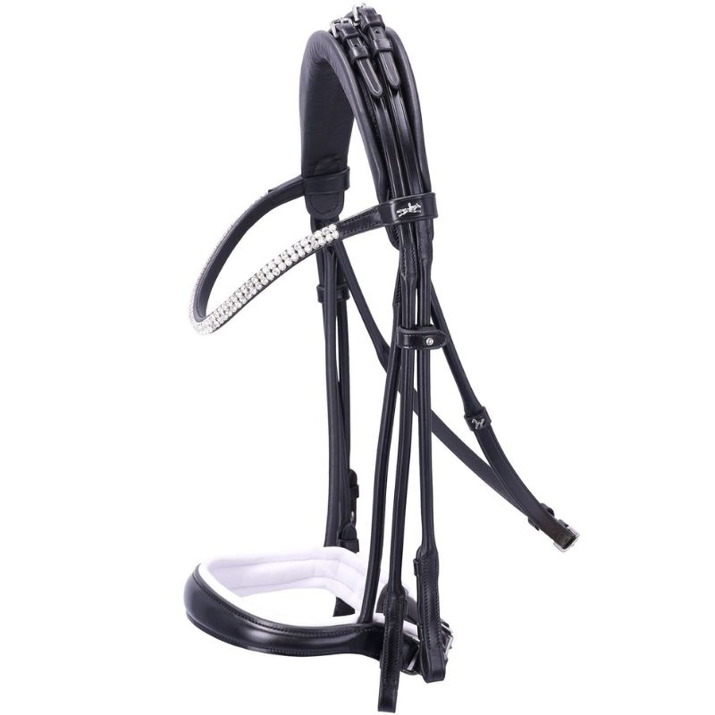 Double Bridle Isabell Werth Bella Rose Black/White