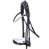 Double Bridle Isabell Werth Bella Rose Black/White Double Bridle Isabell Werth Bella Rose Black/White