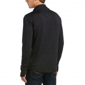 Sweater Men's Gridwork 1/4-Zip Black