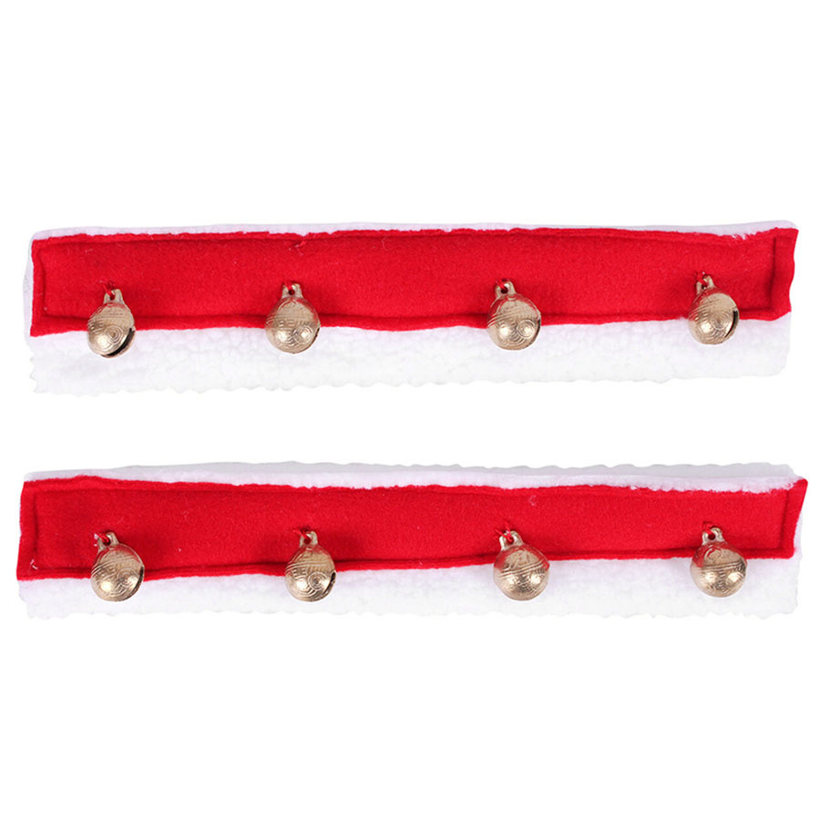 Noseband Cover Christmas Bells 2-pack Red/White