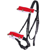 Noseband Cover Christmas Bells 2-pack Red/White Noseband Cover Christmas Bells 2-pack Red/White